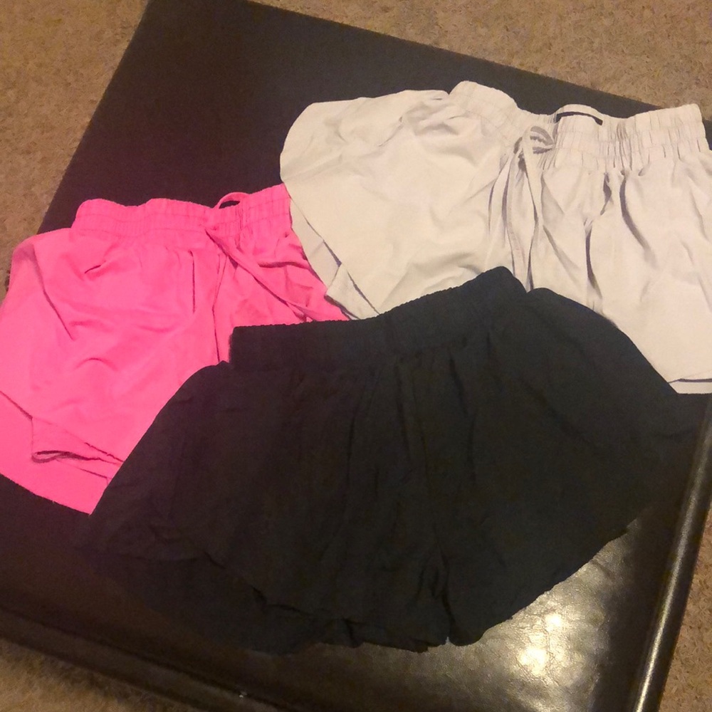 Trendy Pink, White, and Black Shorts Set